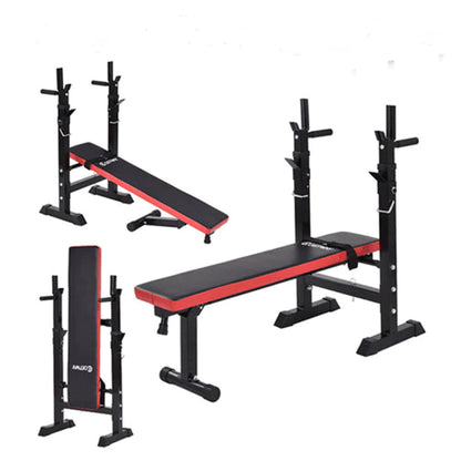 Multifunction Power Rack with Weights, Bar, and Bench